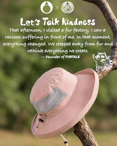 FURTALK Sun Hats for Women Wide Brim Ponytail UV Packable Hiking Travel - color: Pink