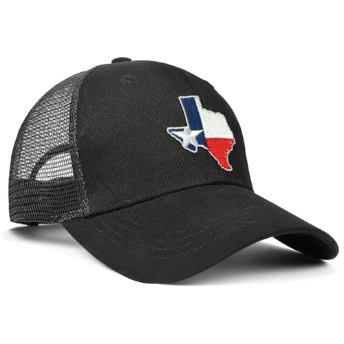 Embroidered State Flag Trucker Hat Mesh Adjustable Snapback Baseball Cap for Men Women - color: Texas