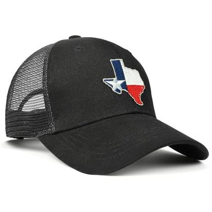 Embroidered State Flag Trucker Hat Mesh Adjustable Snapback Baseball Cap for Men Women - color: Texas
