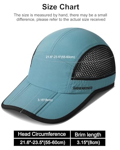 GADIEMKENSD Mens Folding Outdoor Hat Long Brim UPF 50+ Sun Protection - color: Folding Sky Blue