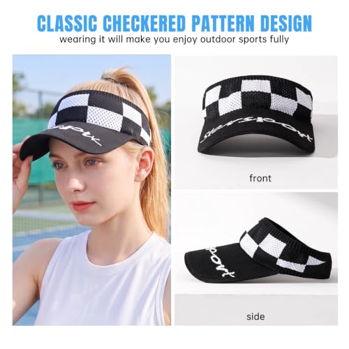 Sun Visor Hats, Wide Brim Sun Hats with UV Protection, Knitted Running Visors for Women - Ponytail Friendly, Quick Drying - color: 6pc-2