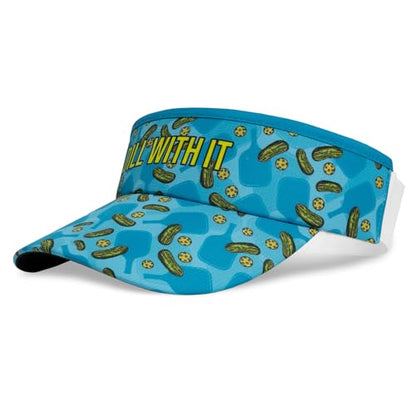 Headsweats Unisex Adult Lightweight Performance Running Sun Visor - color: Blue/Dill With It