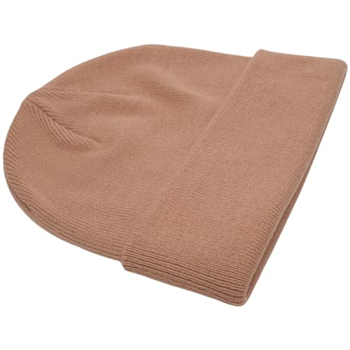 55cube Unisex Winter Beanie Hats Warm Thick Knit Cuffed Skullcaps - color: Apricot Crush