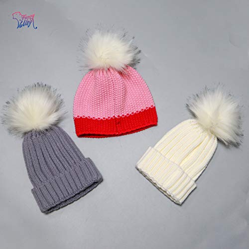 Furryvalley Faux Fur Pompom 6pcs DIY Crafts Fluffy Balls for Hat Shoes Scarves with Snap Fastener Removable Knitting Hat Horse Riding Hat Silk Accessories 6 Inch Extra Large (Color 2#) - color: Color 2#