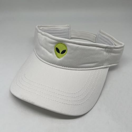 Embroidered Adjustable Sun Visor for Women Men Outdoor Golf Tennis - color: Alien/White