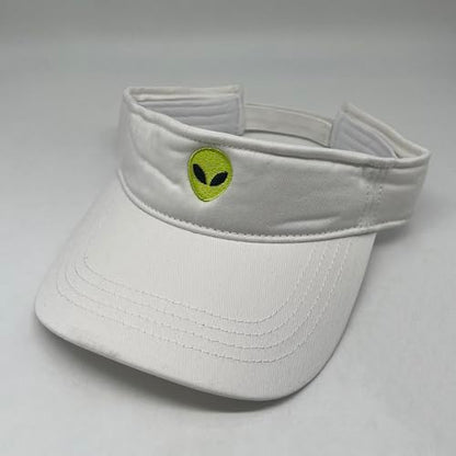 Embroidered Adjustable Sun Visor for Women Men Outdoor Golf Tennis - color: Alien/White
