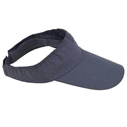 Sportmusies Extra Long Brim Quick Dry Sun Sport Visors Hat - color: Dark Grey