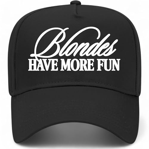 Blondes Have More Fun Vintage Trucker Hat | Funny Premium Snapback Baseball Hat for Men & Women - color: Black