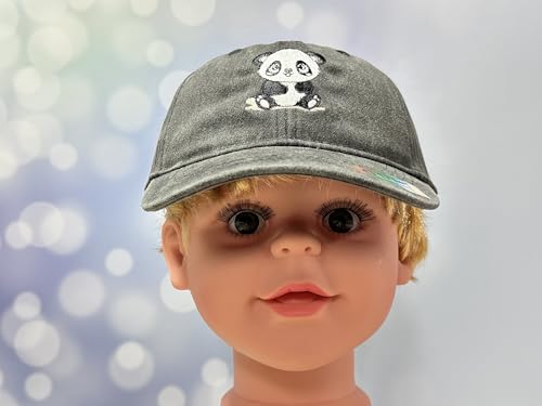 Adjustable Embroidery Animal Baseball Hat for Kid Toddler Child - color: Panda (Washed Black)