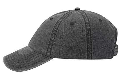 OTTO Garment Washed Pigment Dyed Cotton Twill 6 Panel Low Profile Dad Hat - color: Char. Gray