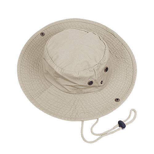 Bucket Hats with String Wide Brim Hiking Fishing UV Sun Protection Safari Unisex Boonie - color: Beige, size: Large-X-Large