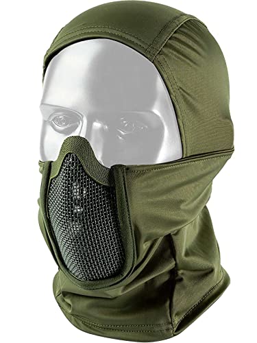 OneTigris Tactical Balaclava Mesh Mask Full Head Airsoft Face Protector - color: Green