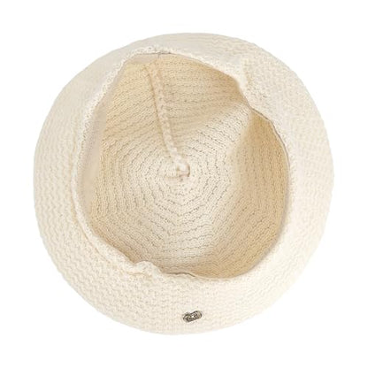 Women Summer Straw Woven Sunhat Classic Beret Artist Painter Sun Hat Cap - color: B Beige White