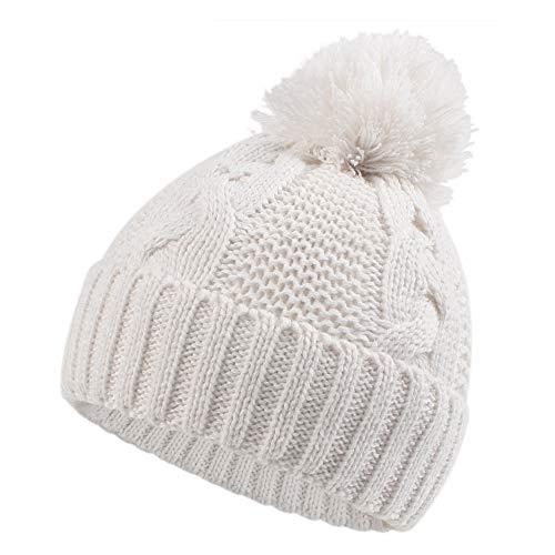 JANGANNSA Winter Knit Baby Hat Twist Warm Beanie for Boy Girl Fall Baby Cap - color: Ivory White, size: 0-6 Months