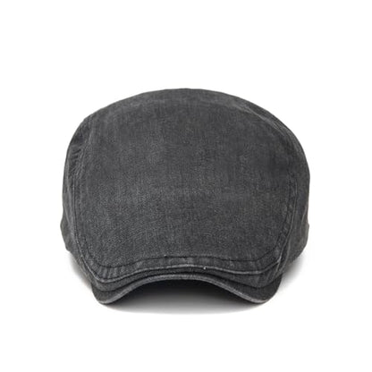 QHFHULV Newsboy Cap for Men Cotton Flat Gatsby Ivy Golf Cabbie Driving Hat - color: Casual Khaki