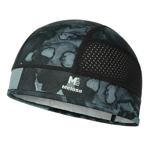 MELASA Cooling Skull Cap Breathable Sweat-Wicking Under Helmet - color: Ink Dyed Black