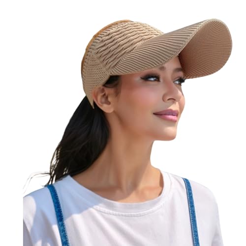 Knitted Sun Visor Hat Outdoor Sports Running Summer Elastic Cap for Women Men Adults