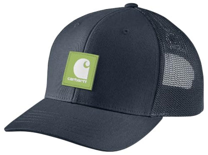 Carhartt Men's Rugged Flex Twill Mesh-Back Logo Patch Cap - color: Deep Smoke Blue