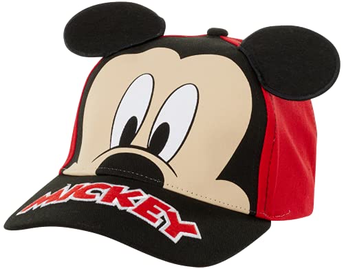 Disney Boys' Baseball Cap, Mickey Mouse Adjustable Toddler Hat, Ages 2-4 Or Boy Hats for Kids Ages 4-7 - color: Mickey Mouse Ears Red, size: 2-4T