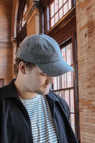 Fits Y'all Wool Classic Baseball Cap with Pigskin Leather: Adjustable Relaxed Fit for Men, Women and All Genders - color: Steel Grey