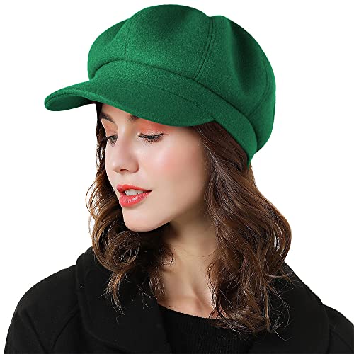 Sumolux Women Beret Newsboy Hat French Cap Classic Winter - color: Green