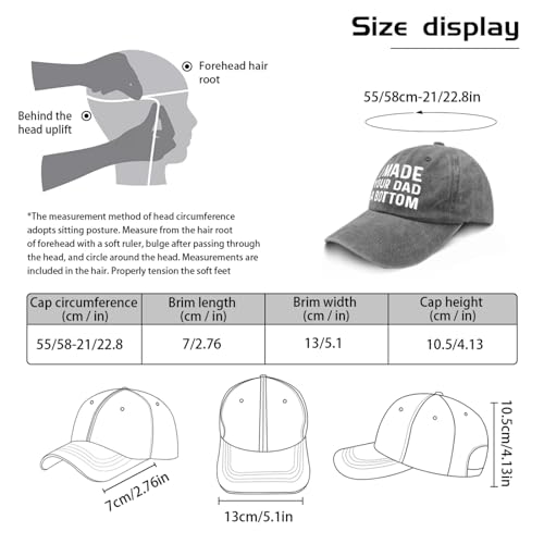 I Made Your Dad A Bottom Hat for Men Funny Dad Hat Funny Gifts for Men - color: Pigment Gray