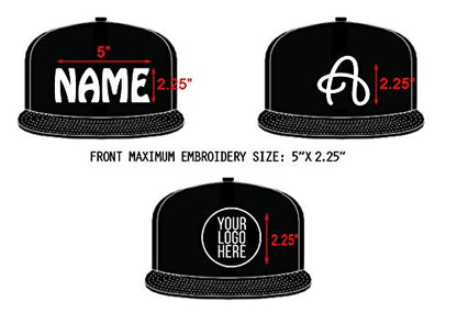 Custom Hat. 6089 Classic Snapback. Embroidered. Place Your Own Text/Logo - color: Black/Orange