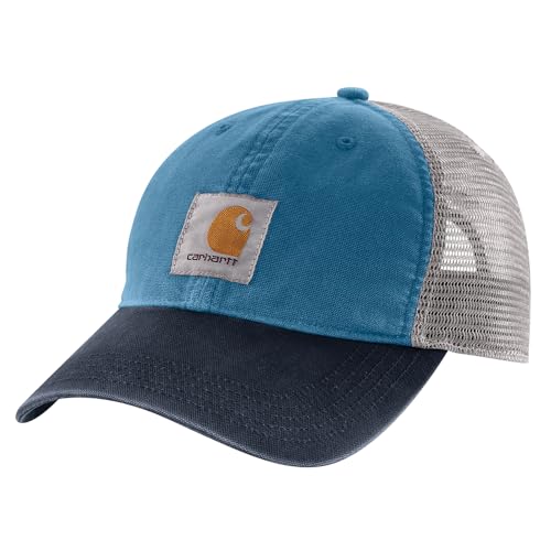 Carhartt Men's Buffalo Sandstone Meshback Cap - color: Dark Tranquil Blue/Navy