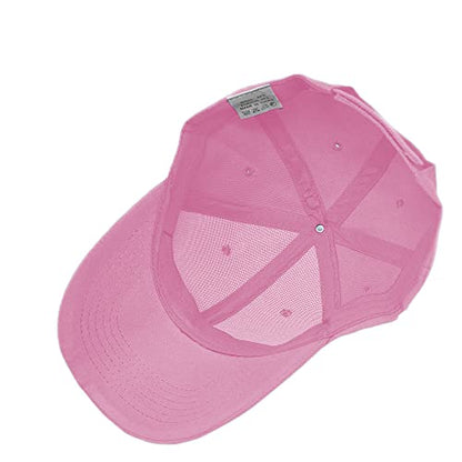 Glory Max Plain Baseball Cap Hook & Loop Strap Adjustable Solid Blank Curved Visor Hat - color: Pink