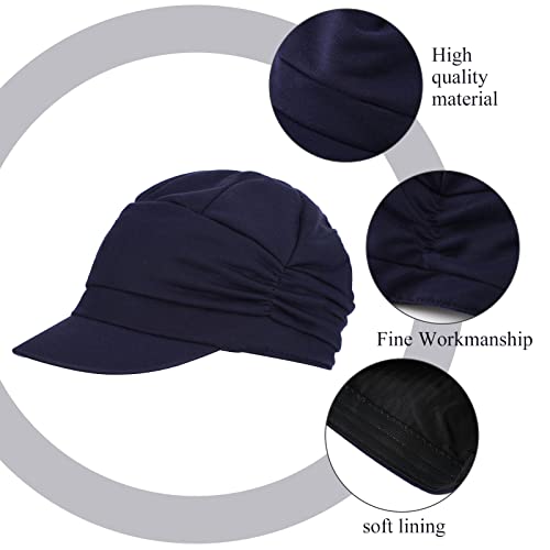 Geyoga 3 Pcs Newsboy Hats for Women with Brim