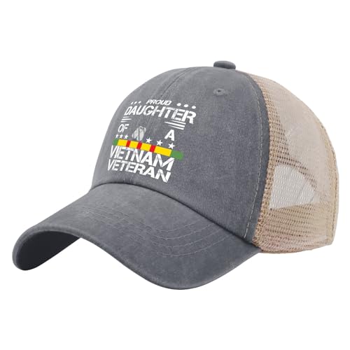 Proud Daughter of A Vietnam Veteran Hat Veteran Day for Women Baseball Cap Fashion Washed Hiking Hat Cotton - color: Gray01