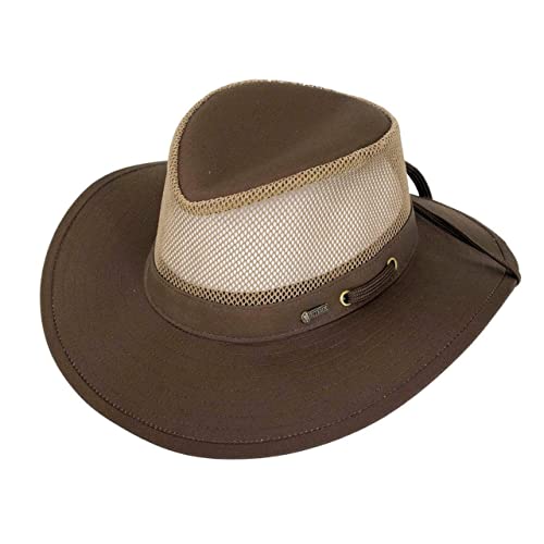 Outback Trading Company Men's 14726 River Guide Ii Canvas Breathable Moisture Wicking UPF 50 Outdoor Hat with 4" Mesh Crown - color: Dark Brown, size: X-Large
