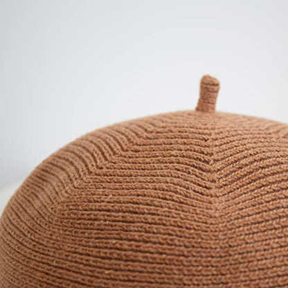 French Style Beret Hat for Women Winter Fall Knit Artist Hats Classic Solid Color Beanie Hat - color: Camel