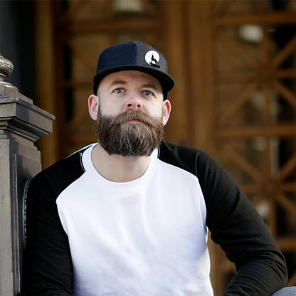 Snapback Hats for Men Flat Bill Hats for Men Fitted Hat Black Baseball Hats Hip Hop Caps - color: Wolf and Moon