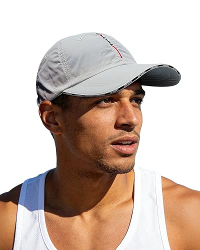 Croogo Quick Dry Running Hat Sun UPF 50+ Lightweight Baseball Cap for Men - color: Cp13-light Gray