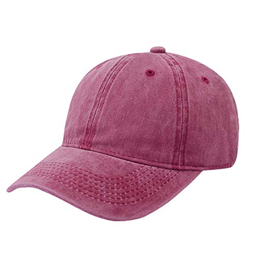 TOPTIE Washed Cotton Dad Baseball Cap - Low Profile Adjustable Hat - color: Maroon