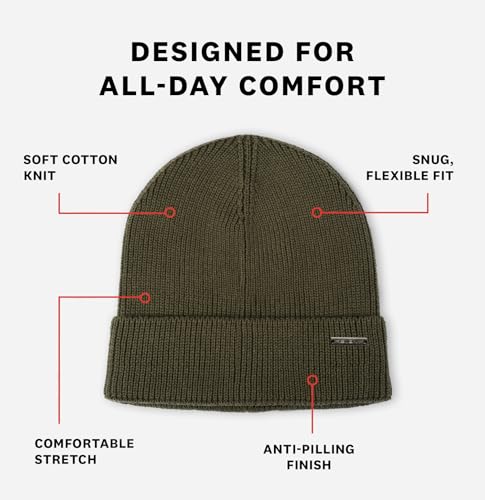 Revony 100% Cotton Men’s Skull Beanie – Soft, Structured, Everyday Comfort - color: Green