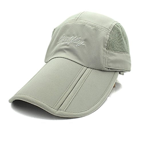Full Coverage Removable UPF 50+ Sun Hat, Breathable Quick Dry Running Cap - color: Light Grey, size: Large