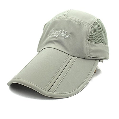 Full Coverage Removable UPF 50+ Sun Hat, Breathable Quick Dry Running Cap - color: Light Grey, size: Large