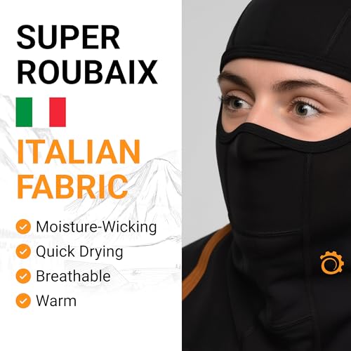 GearTOP Balaclava Ski Mask for Men and Women, Winter Motorcycle Face Mask - color: Black
