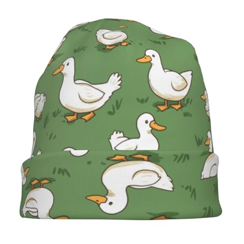 Beanie Hat for Men Women Slouchy Beanie Skull Sleep Cap Soft Lightweight Chemo Hat Stretch Cancer Headwear - color: Ducks