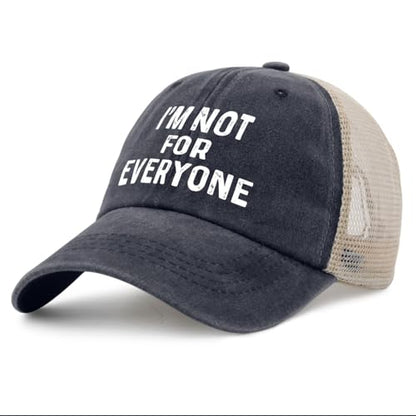 I'm Not for Everyone Hat Funny Trucker Hats for Women Funny Baseball Hat Funny Gifts - color: Navy Blue