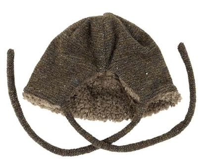 Women Winter Fleece Beanies Hat with Ear Flaps Soft Warm Crochet Skull Cap - color: A Grey