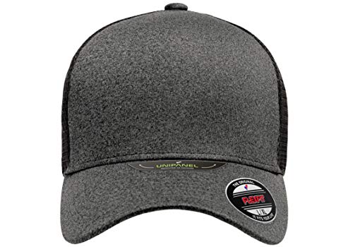 Flexfit Melange Unipanel Trucker Cap - color: Dark Grey/Black, size: X-Small-X-Large