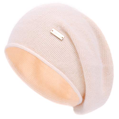 jaxmonoy Slouchy Knit Beanie Hat for Women Winter Soft Warm Ladies Laightweight Slouch Knitted Skull Beanies Cap - color: Beige