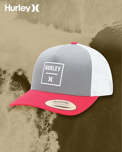 Hurley Mens Trucker Hat Fairway Mesh Trucker Hat, Quick Dry Snapback - color: Dark Grey