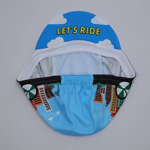 Funny Cycling Cap - Polyester Skull Cycling Hat-Under Helmet -Cartoon Cycling Helmet Liner Breathable&Sweat Uptake - color: Blue