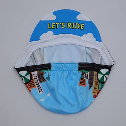 Funny Cycling Cap - Polyester Skull Cycling Hat-Under Helmet -Cartoon Cycling Helmet Liner Breathable&Sweat Uptake - color: Blue