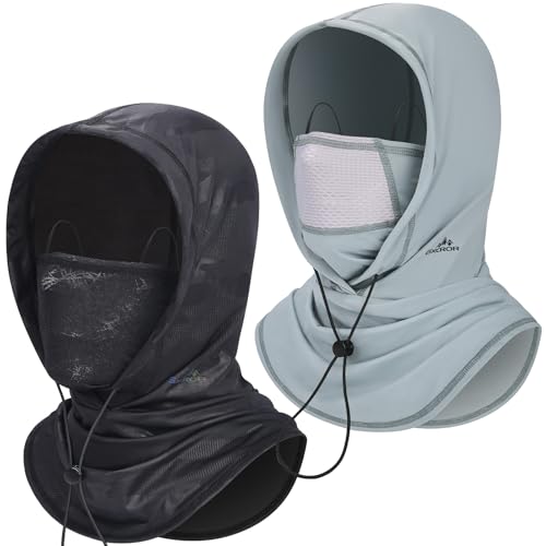 GXCROR Cooling Breathable Balaclava Face Mask Sun UV Protection Hood Shiesty Mask for Cycling Fishing Running - color: Black Camo+light Gray