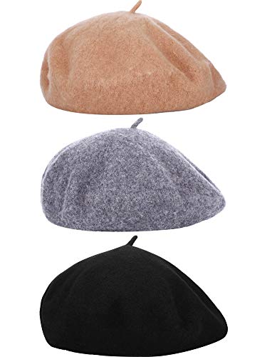 3/6 Pcs Beret Hats for Women - color: 3 Color, size: Medium